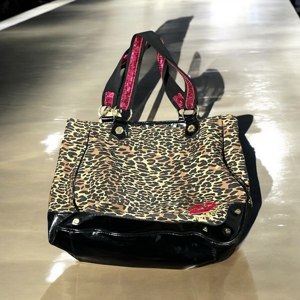 Betsey Johnson Betseyville Pink Leopard Tote  Tote Bag - Picture 4 of 8
